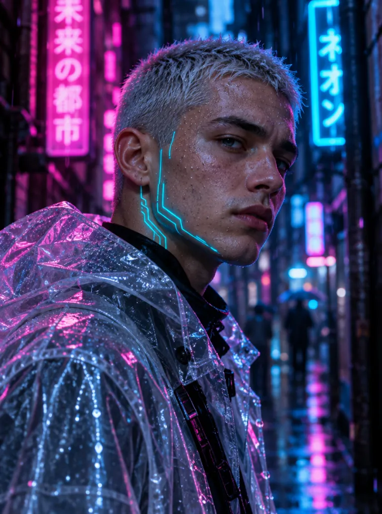 Cyberpunk neon portrait