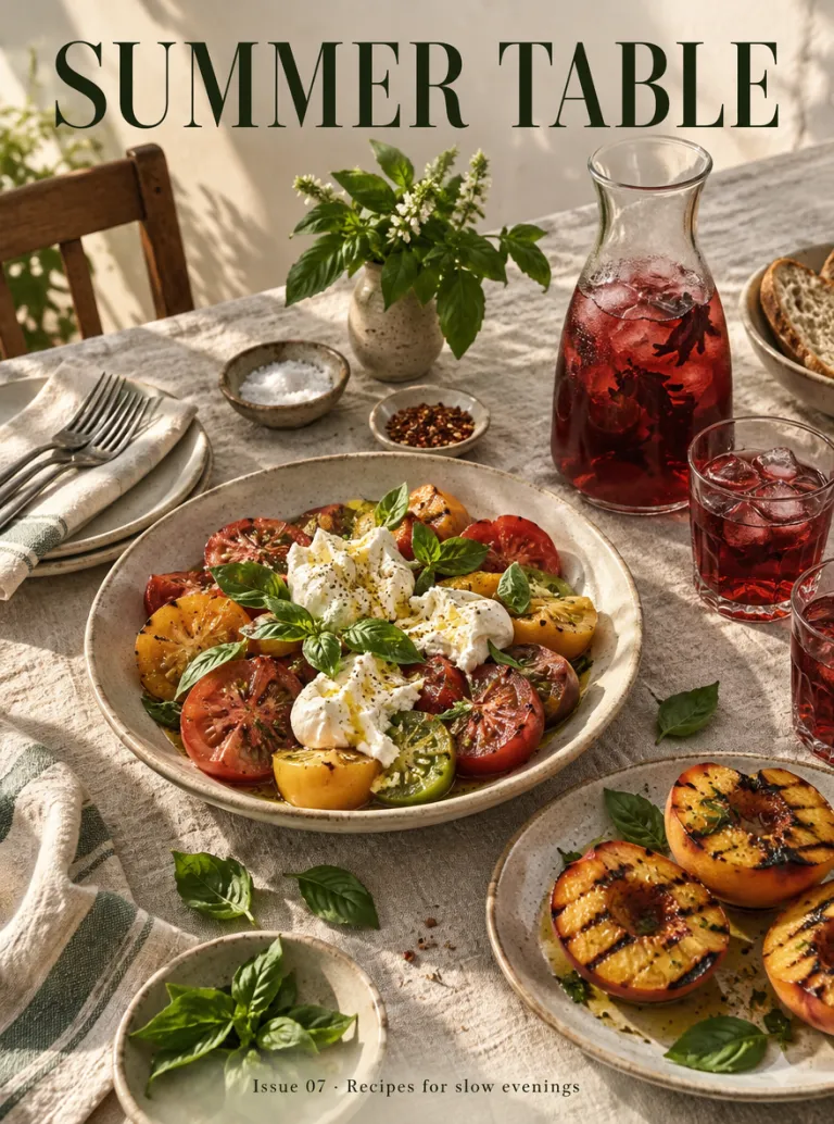 Summer food magazine spread