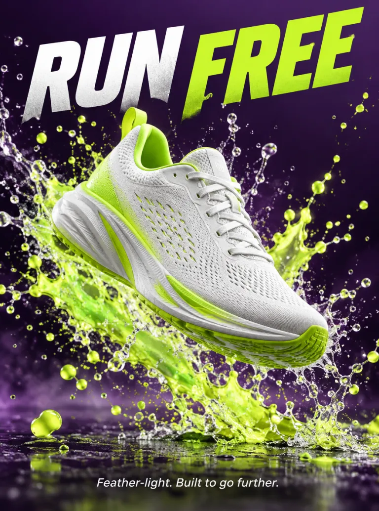 Sneaker ad with headline